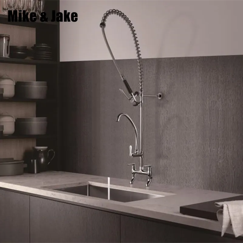 

Pull down chrome Commercial kitchen faucet industrial kitchen faucets big kitchen tap hot and cold mixer Commercial sink tap