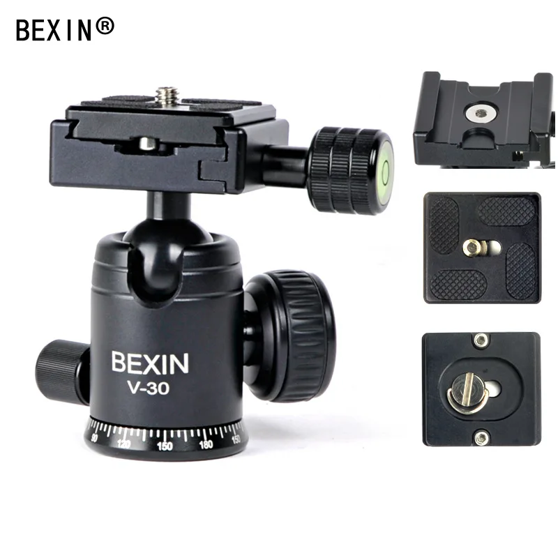 360 bằng rotating Máy Ảnh Xách Tay Mini Video Bóng Tripod Head với 1/4 "Threaded Phát Hành Nhanh Chóng Tấm cho Manfrotto