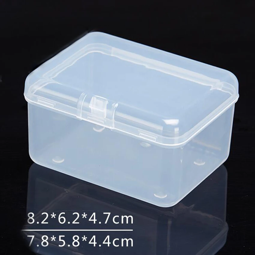 Przezroczyste plastikowe pudełko do przechowywania Przezroczysty kwadrat Uniwersalna gablota Plastikowe pudełka do przechowywania biżuterii HOT 8,2 * 6,2 * 4,7 mm 공구함