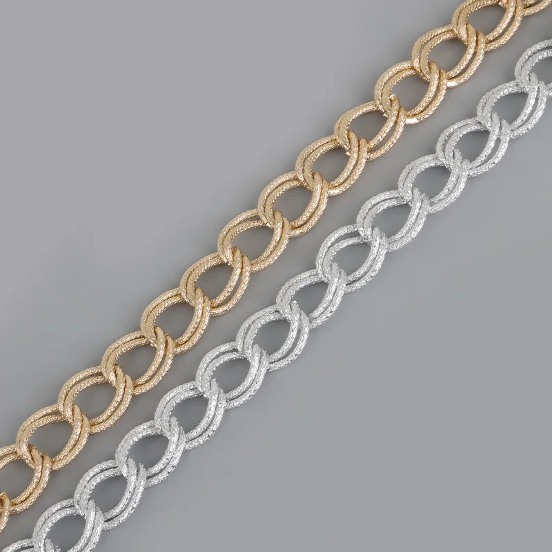 Aluminum Chain 1M Fashion Twist Chainn Plated Light Gold For Necklace Bracelet DIY Jewelry Findings