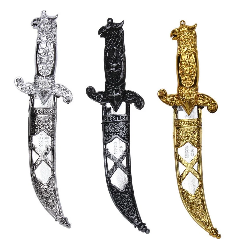 Plástico Swords DIY Party Supplies Halloween Toy Sword Cor Aleatória Pequeno Phoenix Knife Toy Pirates Dagger para Crianças 22*6cm