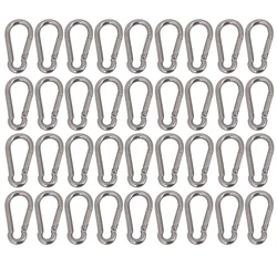 36 개/몫 304 스테인레스 스틸 60mm 다기능 스프링 스냅 카라비너 ​​빠른 링크 잠금 링 후크 M6