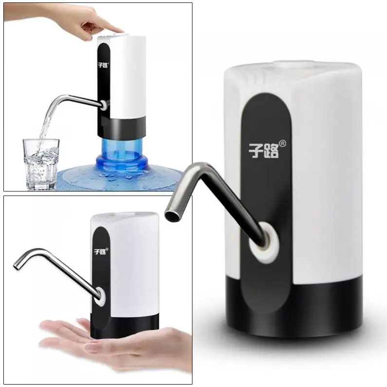 Portable Mini Touch-tone Wireless Rechargeable Electric Dispenser Water Pump with USB Cable for 4.5L - 18.9L Barrelled Water