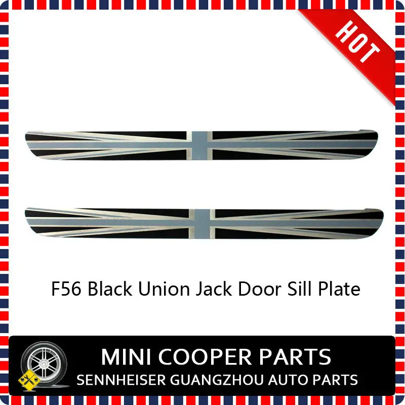 Brand New Tungsten steel Style Black And Silver Color Door Sill Plate Cover For mini cooper F56 F57(2 Pcs/set)