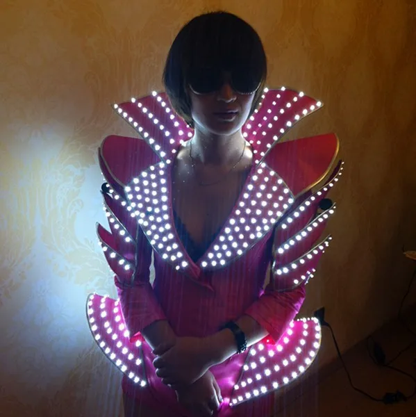 Led body stage clothes costume luminoso robot suits led abbigliamento abiti leggeri led costume evento danza performance wear