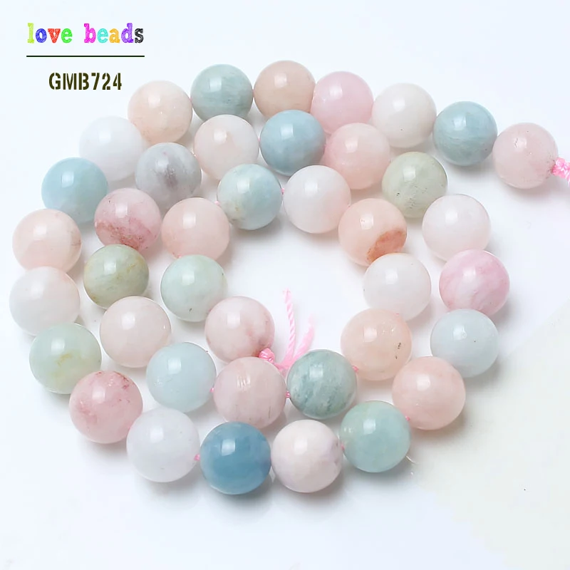 natural stone beads colorful morganite stone round loose beads for jewelry making 15inche/strand diy bracelet necklace