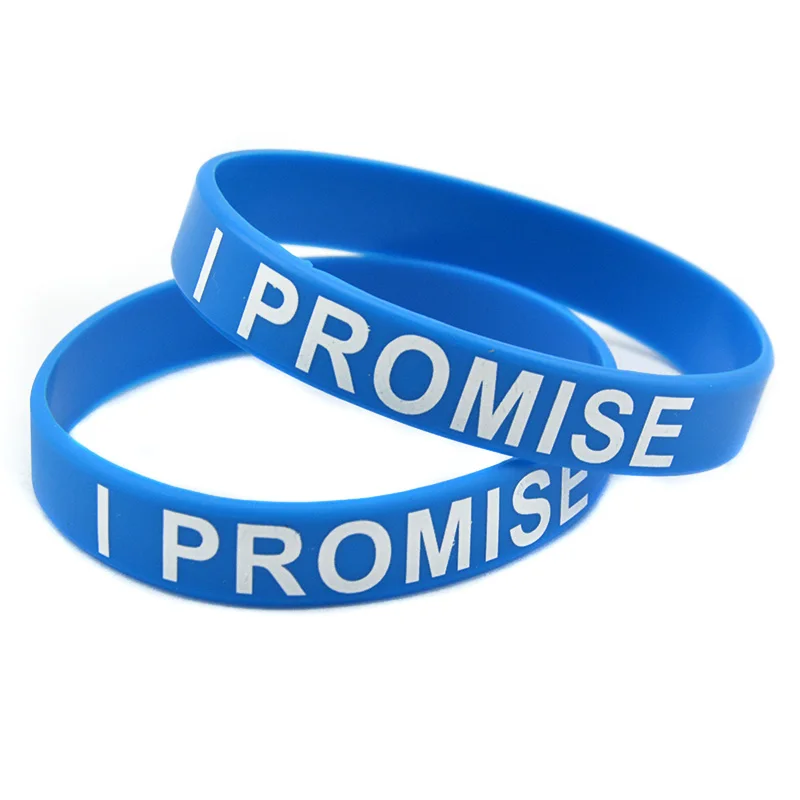 50 Stück I Promise Silikonkautschuk-Armband, motivierende Sport-Gummi-Armbänder, Unisex – Detail 4