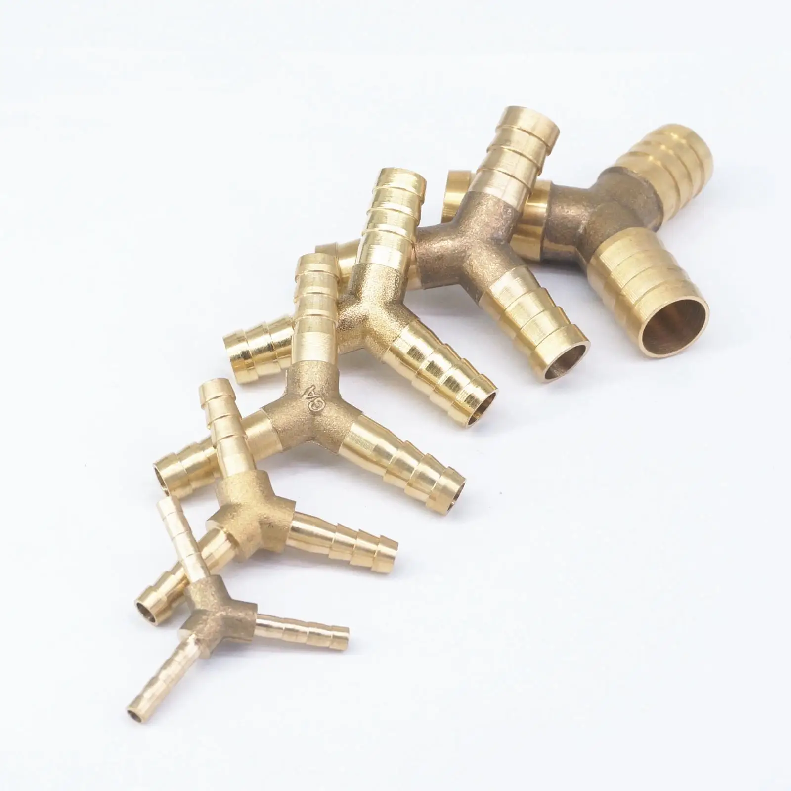 

2pcs Fit Hose Barb I.D 3mm 4mm 5mm 6mm 7mm 8mm 10mm 12mm 14mm 16mm 19mm Y Type 3 Ways Brass Coupler Connectors Fittings 1Mpa