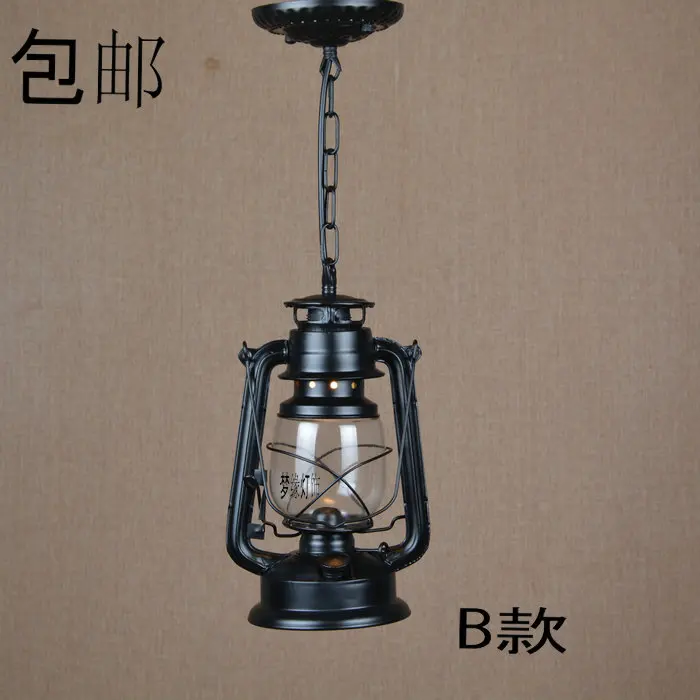 

Fashion tieyi brief rustic bedside Pendant lamp american style hourse lamp Lantern kerosene wrought iron chandelier