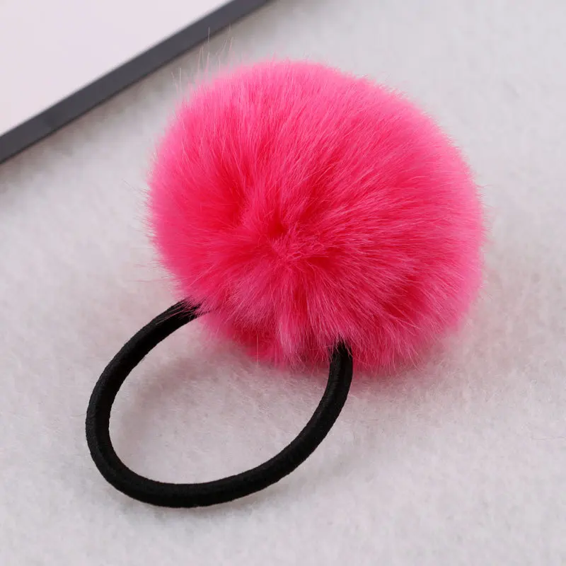 New Hot Lovely Fashion Women Girls Warm Artificial Fake Rabbit Fur Ball Girls Elastic Hair Rope Party Vacation Headdress