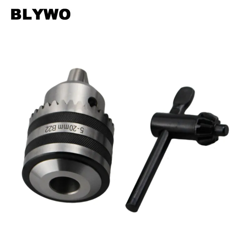 Heavy Duty 5-20mm Drill Chuck With Key Taper Mount B22 Power Tool Accessories