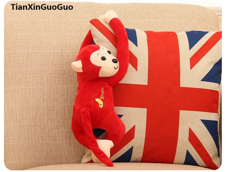 Nette rote Farbe Affe Plüschtier ca. 38 cm Cartoon lange Arme Affe weiche Puppe Babyspielzeug, Geburtstagsgeschenk b2701