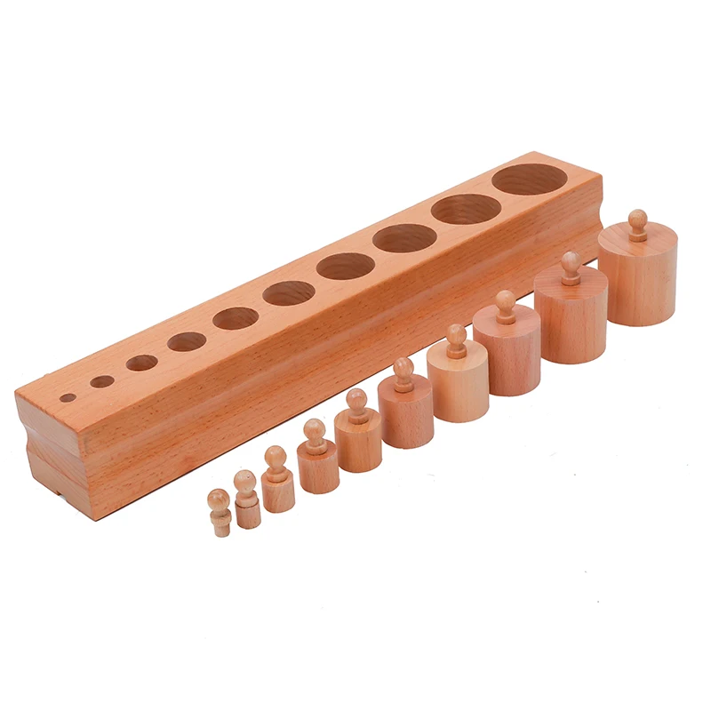 Montessori teaching aids kindergarten sensory learning children\'s wooden educational toys Cylinder Block