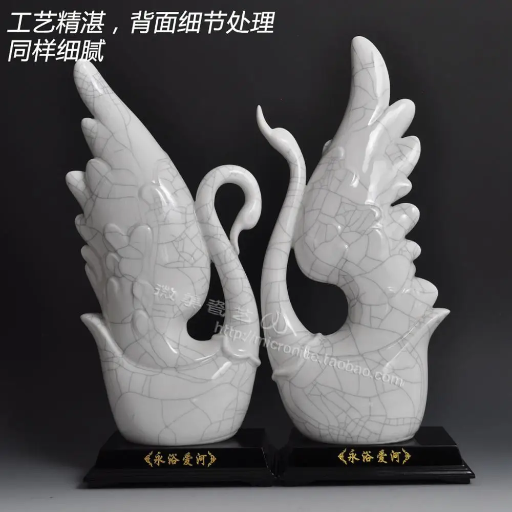 Love the Swan ornaments of modern Chinese entrance hall ceramics art gift wedding wedding room