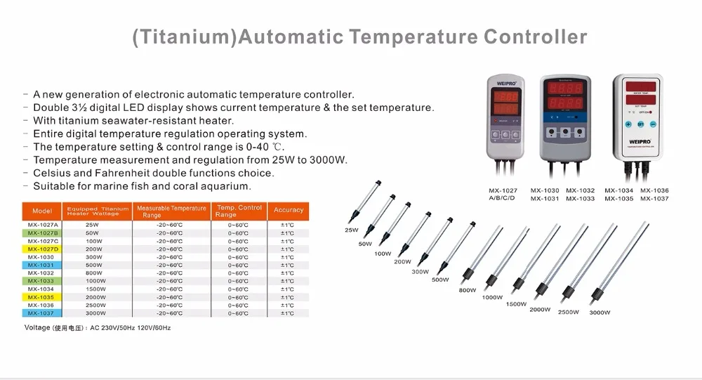 

weipro temperature controller mx-1037, 3000w heater controller, large power