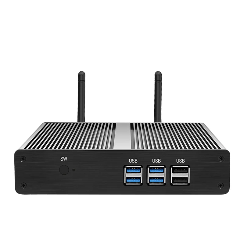 BEBEPC 팬리스 미니 PC 인텔 코어 i3-4005U HD i3 7100U i5-4200U Windows 10/7 미니 컴퓨터 데스크탑 HTPC HDMI 데스크탑 미니 pc