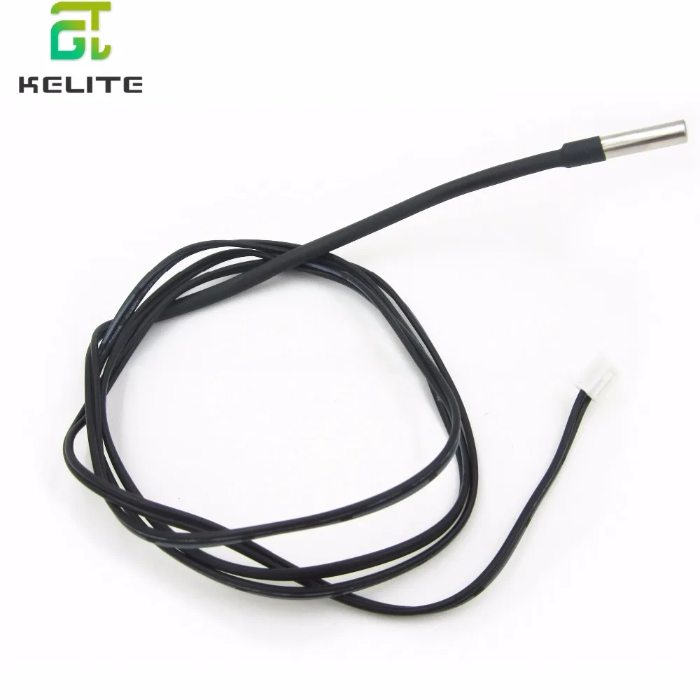 

20pcs/lot 50cm NTC Thermistor Temperature Sensor Waterproof Probe Wire 10K 1% 3950 W1209 W1401 cable