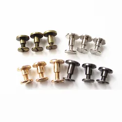 20Pcs 5/6.5/8mm Strap Screw Rivets Solid Nail Bolt Bookkeeping Round Head Screws For Luggage Clothes/Bag/Shoes Leather Crafts