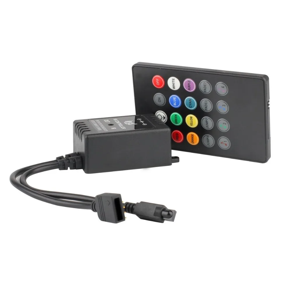 24key IR LED RGB music controller Infrared Music LED ControllerDC12v 6A connect RGB led strip lights