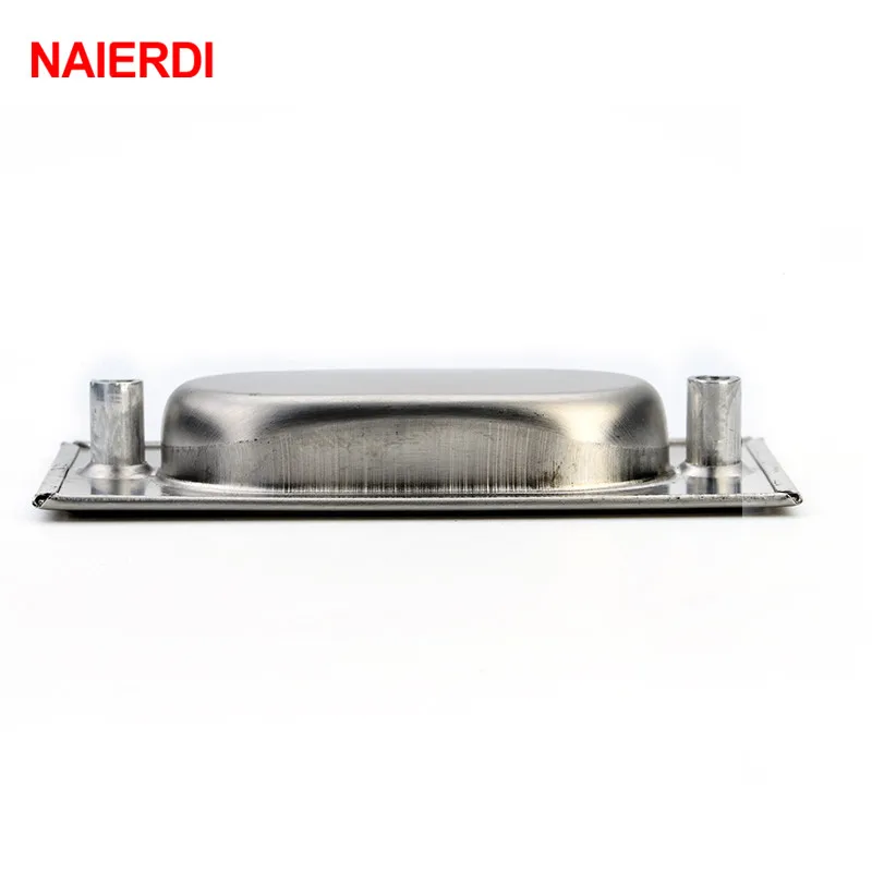 NAIERDI 96mm Cabinet Hidden Handles Stainless Steel Invisible Handle Circle Drawer Wardrobe Knobs With Screws Furniture Hardware