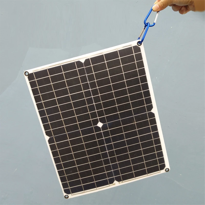 20W DC 12V 5V 3 มม.สัตว์เลี้ยงแบบพกพา Monocrystalline พลังงานแสงอาทิตย์แผงชาร์จ USB สำหรับกระเป๋าเป้สะพายหลัง/โทรศัพท์มือถือ /คอมพิวเตอร์/รถยนต์/ชาร์จไฟ