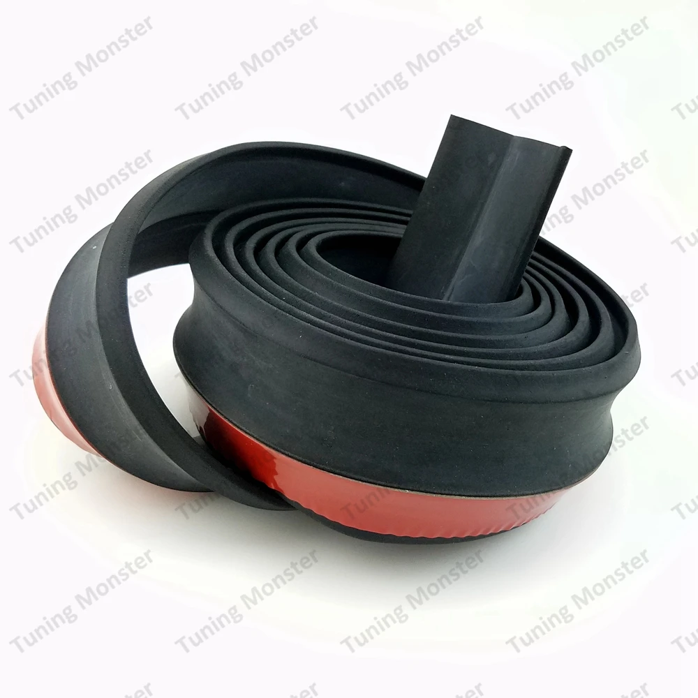 Tuning Monster New Rubber Soft Black bumper Strip Car 65mm Width Exterior Front Bumper Lip Kit