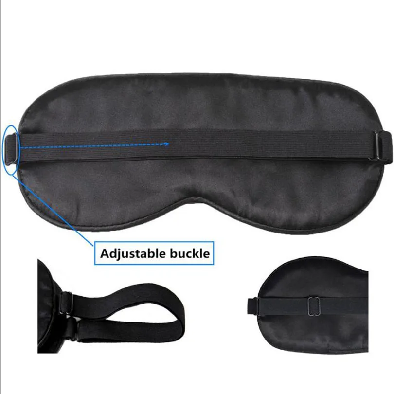 Upscale Real Silk Charm Eye Mask Portable Travel Sleep Rest Aid  Soft Cover Eye Patch Eyeshade Sleeping Mask Case MR081