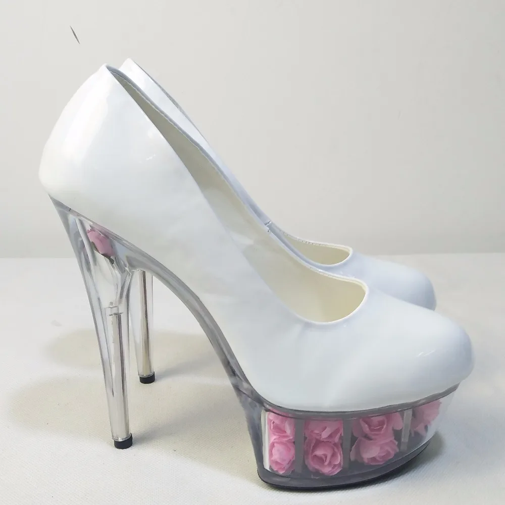 15 cm pure color bright high heels, bridal shoes modern nightclub sexy high heels Dance Shoes