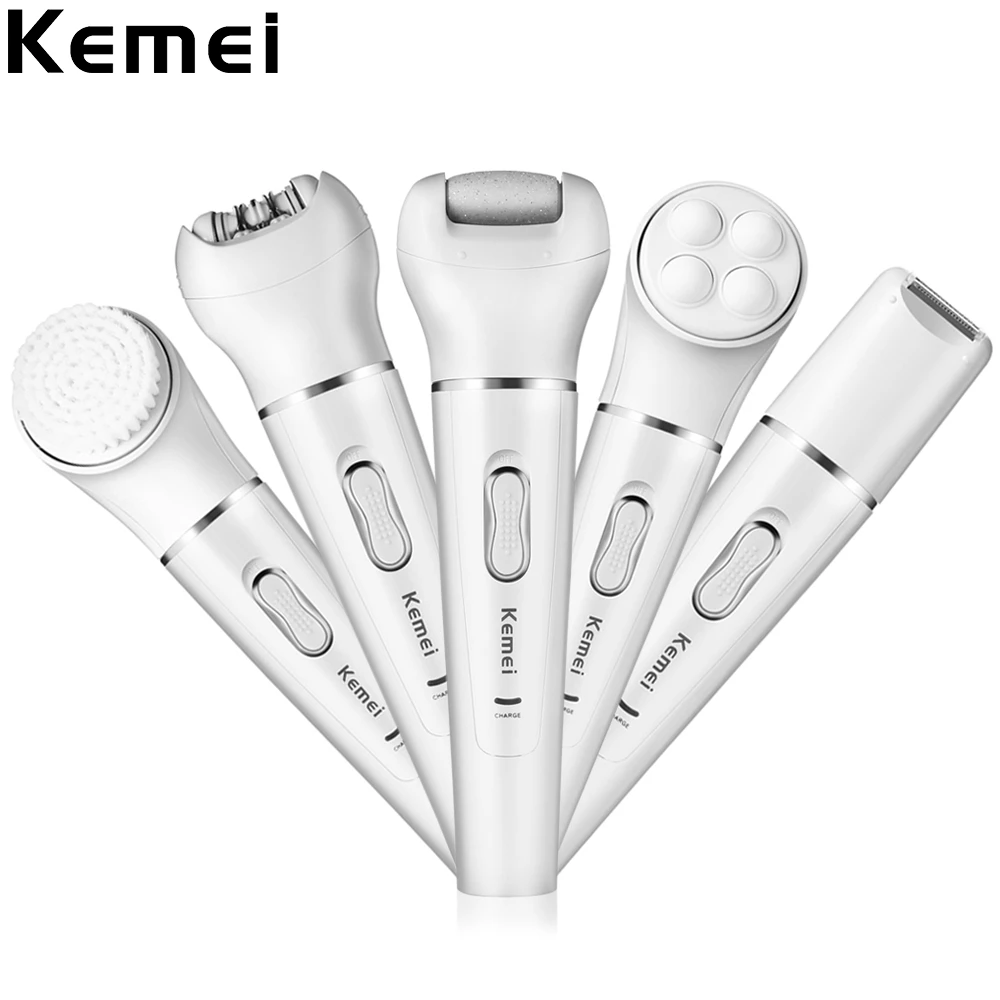 5 In 1 Women Epilator Washable Lady Facial Hair Remover Lady Shaver Wool Device Electric Callus Remover For Bikini