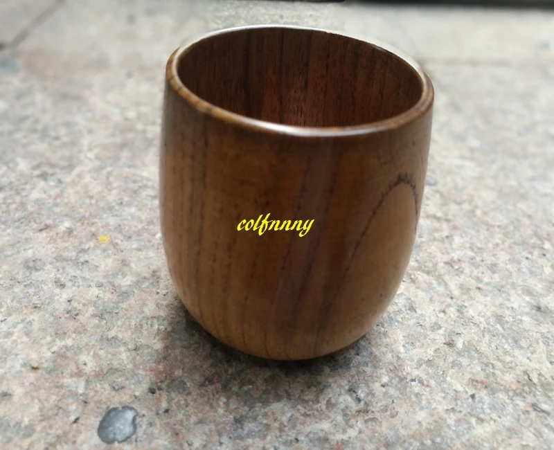 100pcs/lot 6.8*8cm Wooden Cup Wood Cup Handmade Natural Tea Cup Breakfast Beer Milk Drinkware