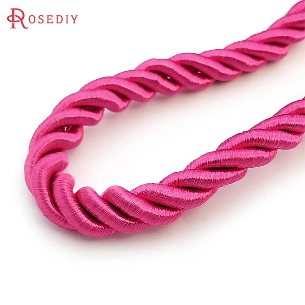 Wholesale 5 Meter Diameter 8mm Polyester Three Strands of Twisted Cords Diy Jewelry Accessories - Multicolor Optional (FP1001)