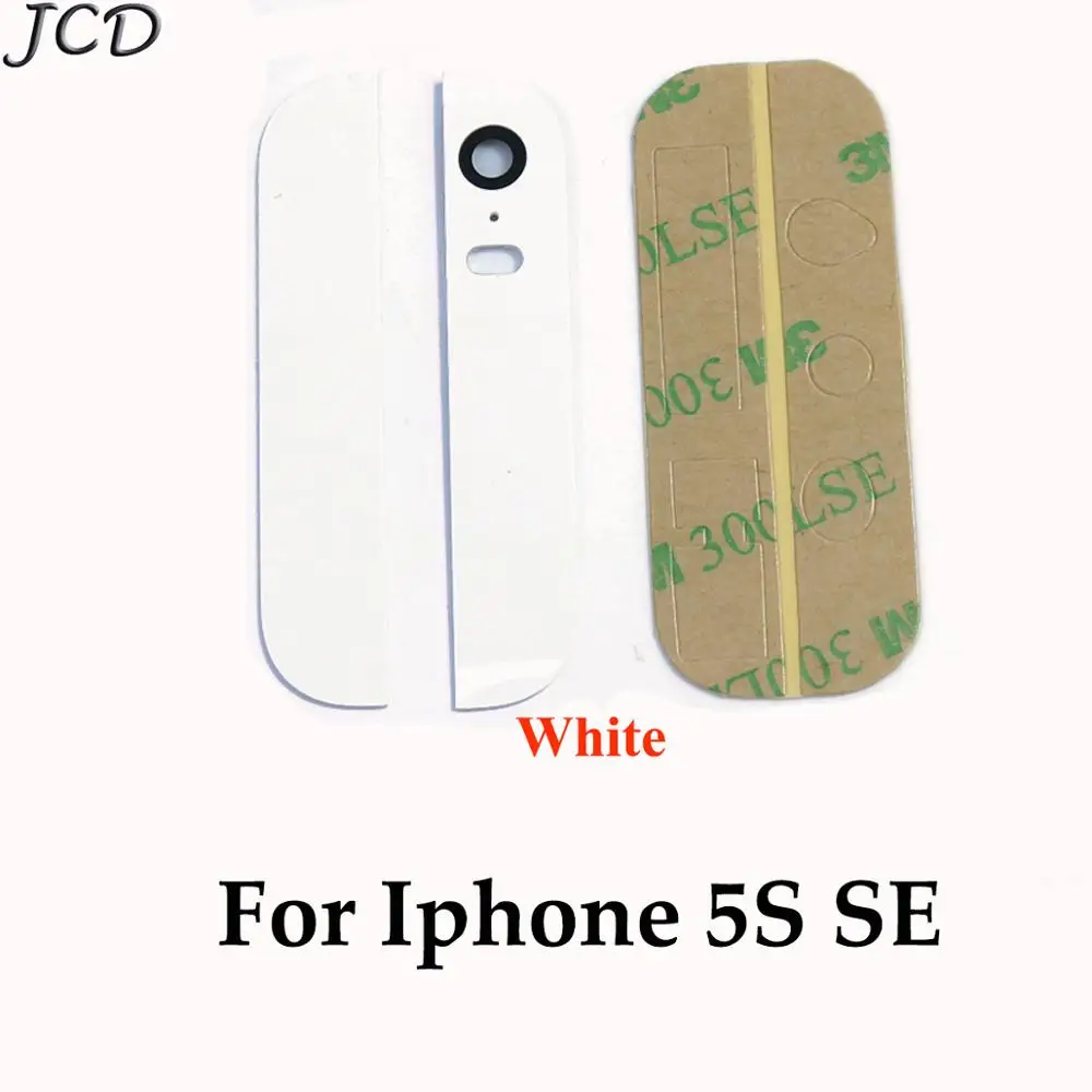 JCD Top Bottom Glass for iPhone 5S se Back Cover Housing Glass +3M Adhesive Sticker + Camera Lens Diffuser Repair Parts