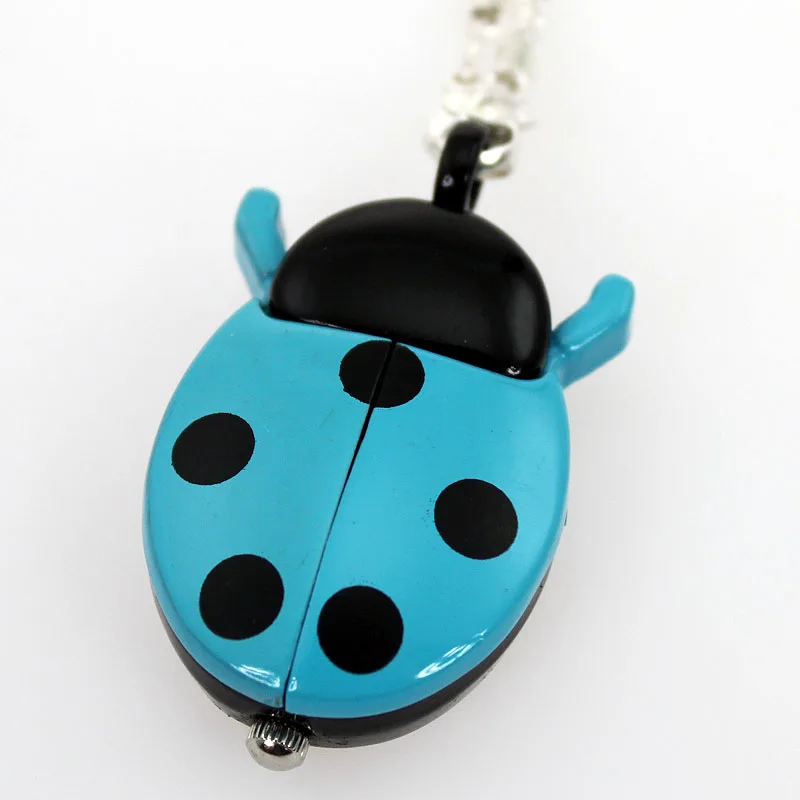 Wholesale watches 10pcs/Lot Ladybug Beetle Necklace Watches Pendant Pocket Quartz Watch Chain Gift GL02T cheap watches