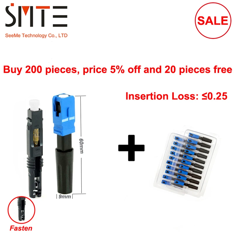 

100pcs/lot high quality fast 8802-TLC/3 FTTH Fiber optic SC connector SC-UPC