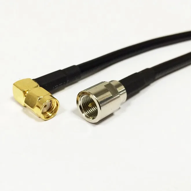 

New RP-SMA Male Plug Right Angle Connector Switch FME Male Plug Convertor RG58 Wholesale Fast Ship 100CM 40"Adapter