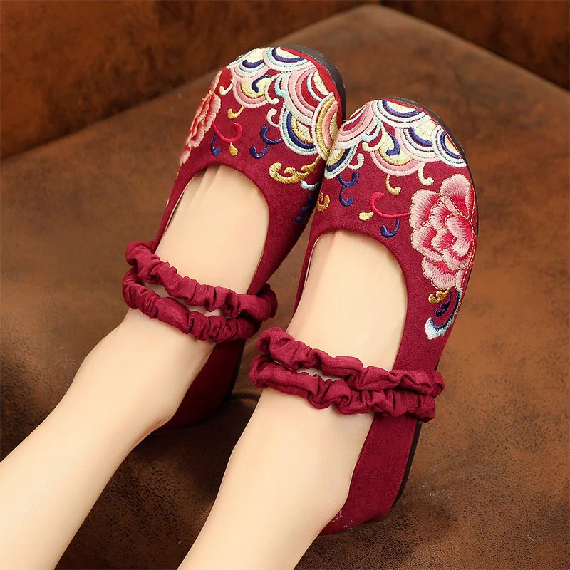 Cotton Hemp Dress Shoes Womens spring summer idyllic wind shallow fisherman shoes female autumn shredded flower craft shoes