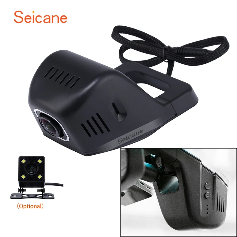 

Seicane Universal Hidden HD 170 Degree Wide Angle Car Video Recorder WIFI GPS Trajectory Parking Monitoring with rear camera