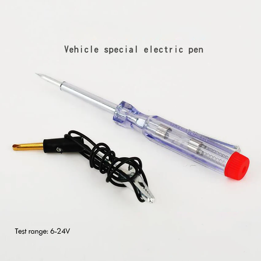 DC 6V-24V Xe Hơi Bút Thử Điện Áp Bút Có Đèn Báo, mở Rộng Kim Loại Dẫn Điện Kẹp Xe Sửa Chữa Điện Máy