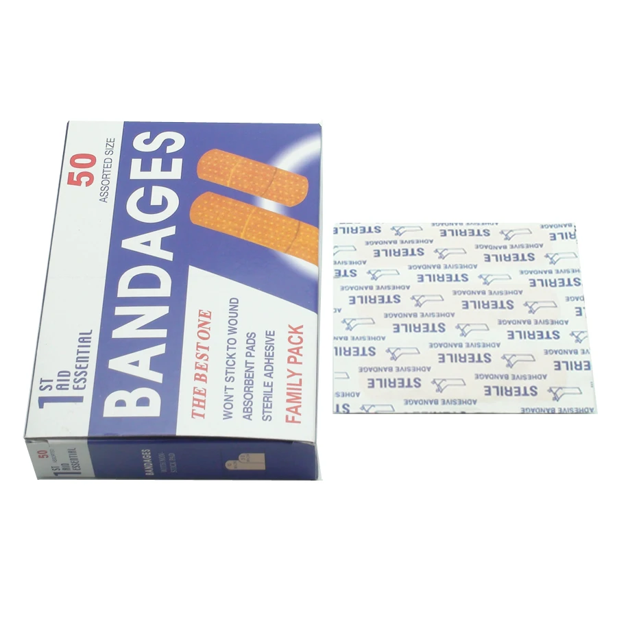 100pcs/2Box First Aid Bandage Hemostatic Medical Disposable Waterproof Band-Aid with Sterile Gauze Pad Plaster for Kids Z13402