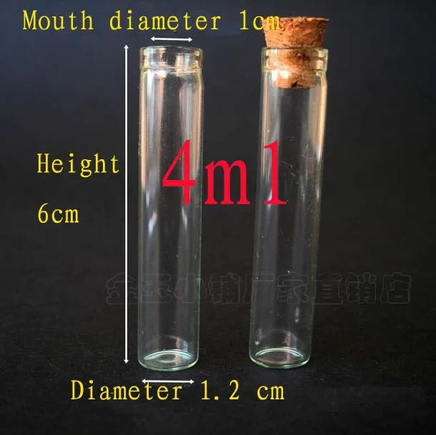 

Capacity 4ml 200pcs wholesale empty glass tube , 4 ml glass Wishing bottle with cork , clear 4ml mini glass bottles with corks