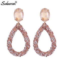 Sehuoran Oorbellen Crystal Drop Earrings For Women Statement Earrings Weddings Brincos Bohemian Women Earrings Fashion Jeweley