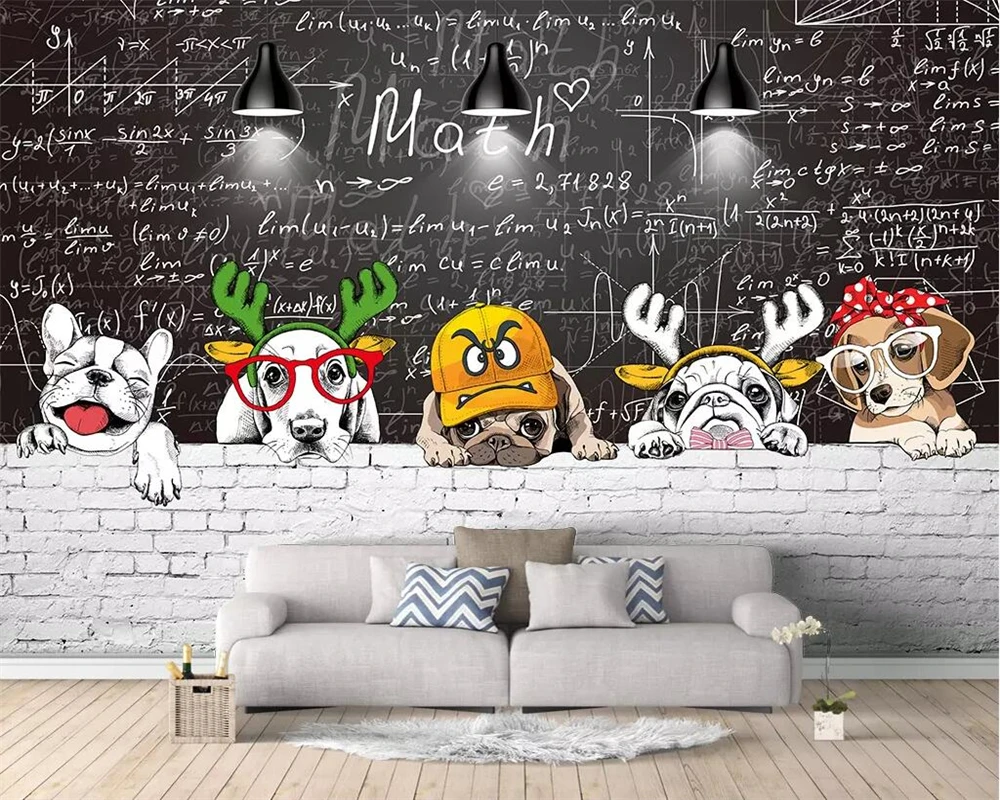 wallpapers home decor Nordic cute animal blackboard mural restaurant living room wall decoration wallpaper papel de parede