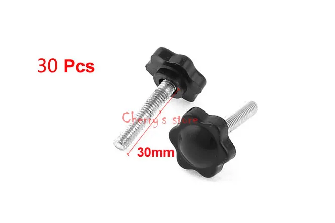 Most Favorable Wholesale Price 50 Pcs/lot 43mm Height M6 x 30mm Thread Pentagram Head Clamping Knob Grip