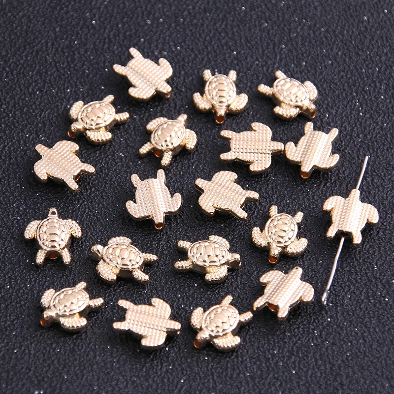 10pcs 12*13mm Two Color Tortoise Turtle Spacer Charms For Diy Beaded Bracelets Jewelry Handmade Making