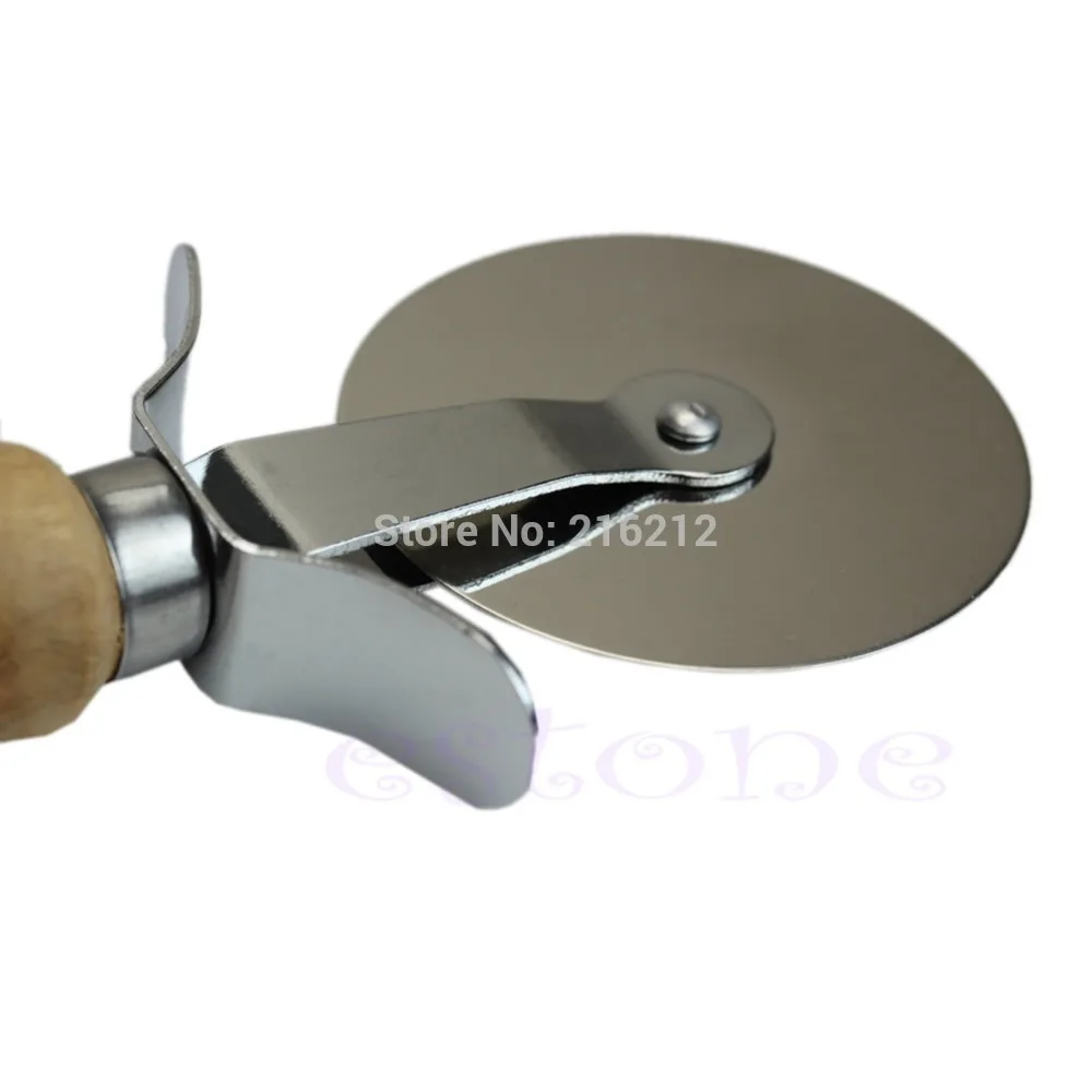 

Fashion Hot Stainless Steel Wood Handle Pastry Nonstick Pizza Cutter Wheel Slicer Blade Grip Tool