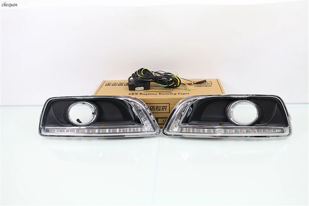 CSCSNL 1 set For Chevrolet Chevy Malibu 2011 2012 2013 2014 2015 LED DRL Daytime Running Lights fog Lamp cover turn signal