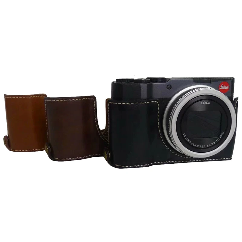 Pu Leather half Case Protective Half Body Cover Base For Leica C-Lux CLUX Digital Camera bag Bottom Opening Version