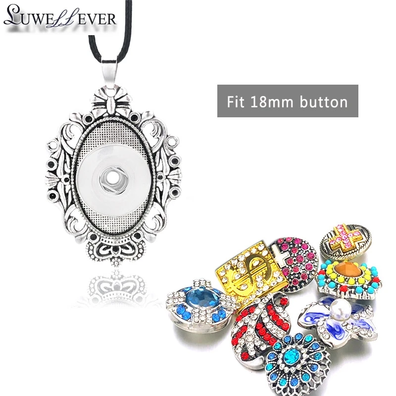 Fashion Interchangeable Flower Crown Ginger Necklace 054 Fit 18mm Snap Button Pendant Necklace Charm Jewelry For Women Gift