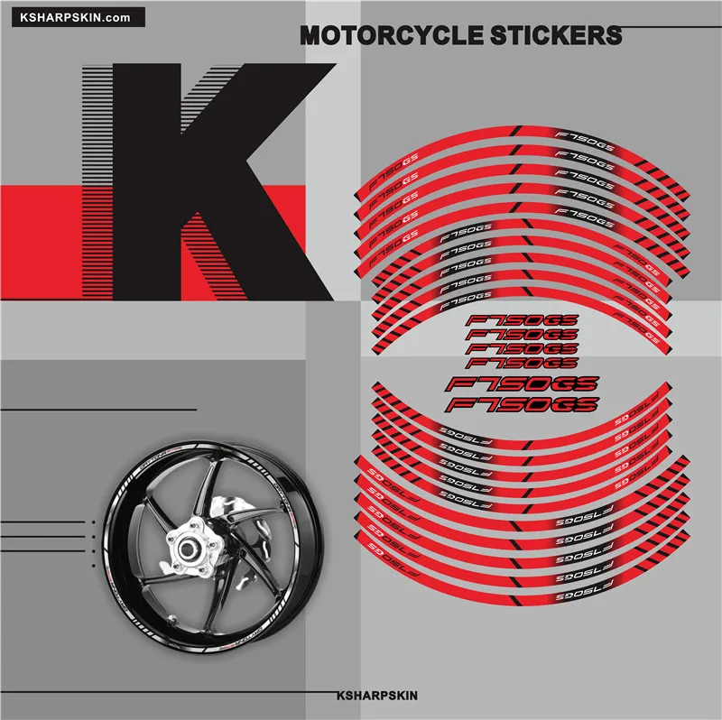 

Motorcycle inner wheel Stickers rim reflective decoration decals Fit BMW F750GS