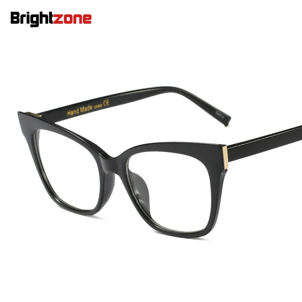 Brightzone Unique Design Full Rim Optical Spectacle Frame Woman Finished Product Concise Plain Prescription Glasses Eyeglasses